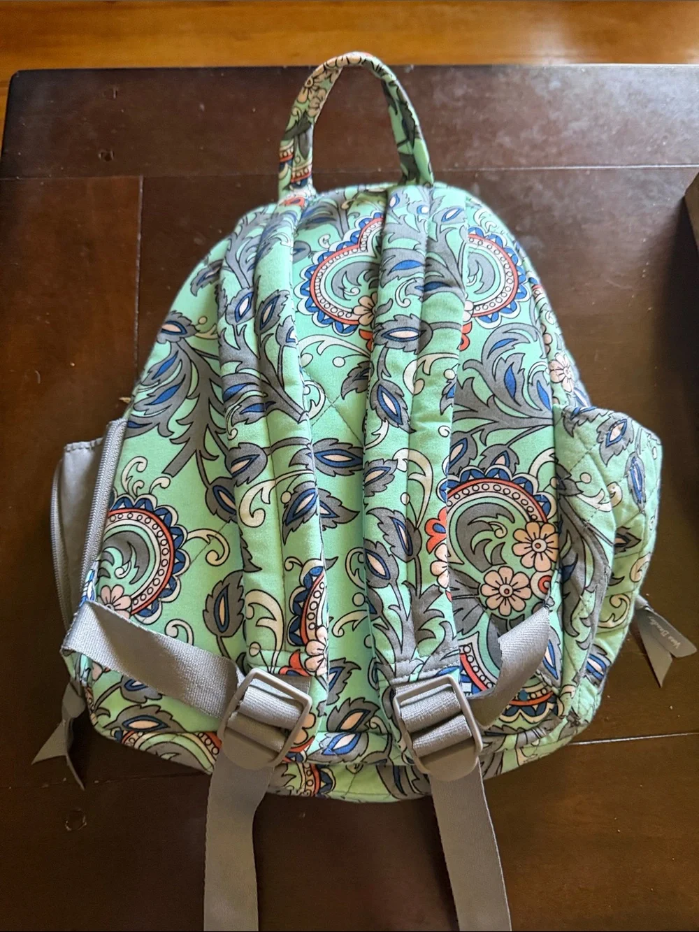 Vera Bradley Mini Mint Floral Paisley Quilted Backpack